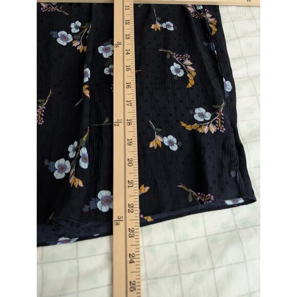 Rebecca Taylor 100% silk blue floral sleeveless top with stretch collar size 8 - Picture 12 of 13